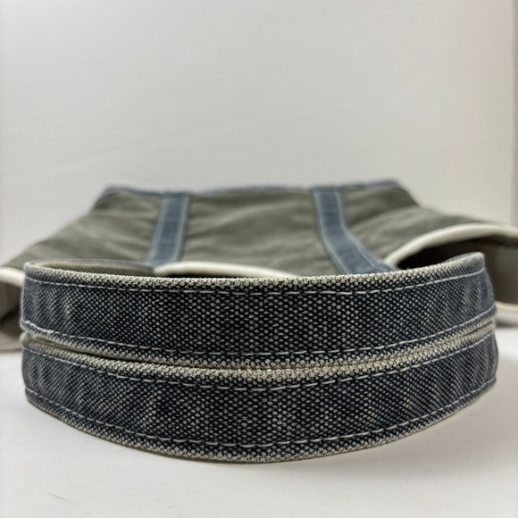 Vintage 70s 80s Ll Bean Grey Blue Boat Canvas Tote Rare Color - Picture 7 of 9